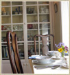 The dining room at Rose Cottage Bed and Breakfast, Cornwall